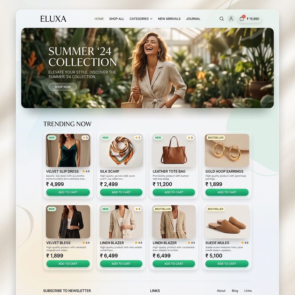 B2C Storefront Mockup Interface